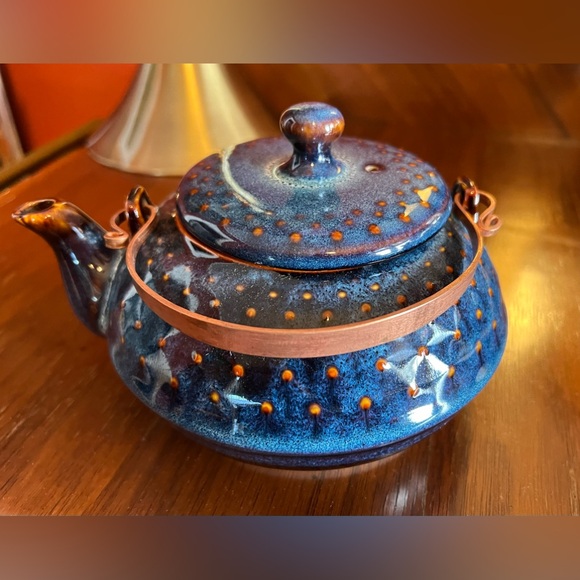 West Elm Ocean Waves Tea Pot - Picture 3 of 10